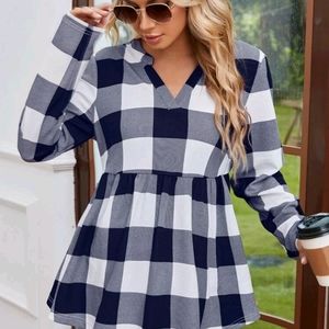Maternity Gingham Peplum Top
